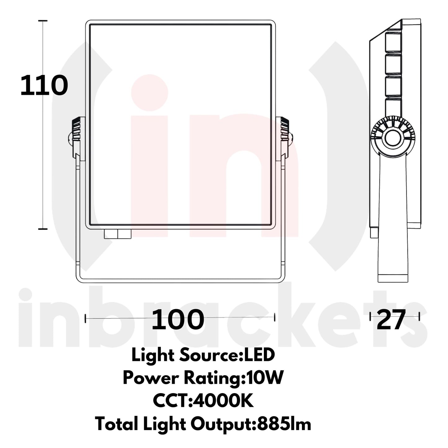 LED Flood Light Slimline Aluminium - 10w - 50W