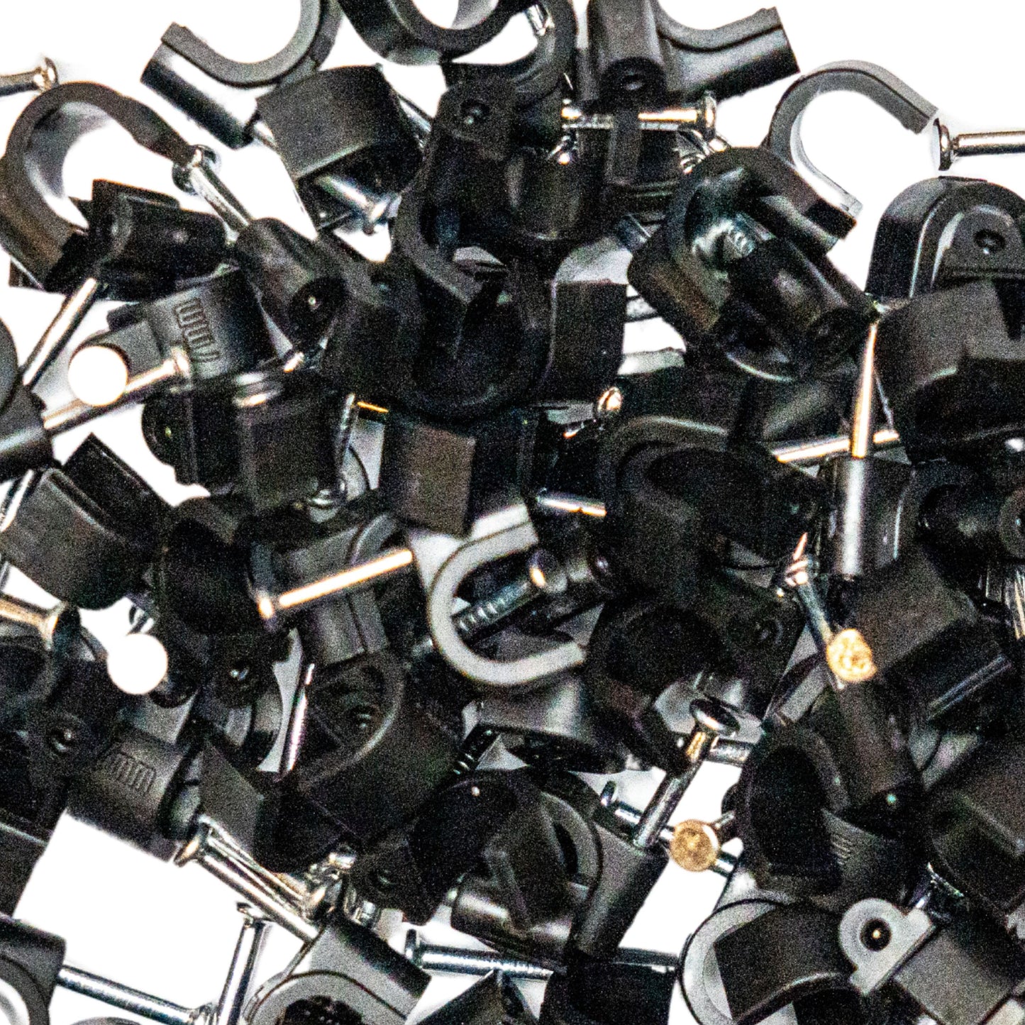 Round Cable Clips 6mm-7mm Premium Black Coax Clips Cleats for RG6 RG7 CT100 WF100 Cables