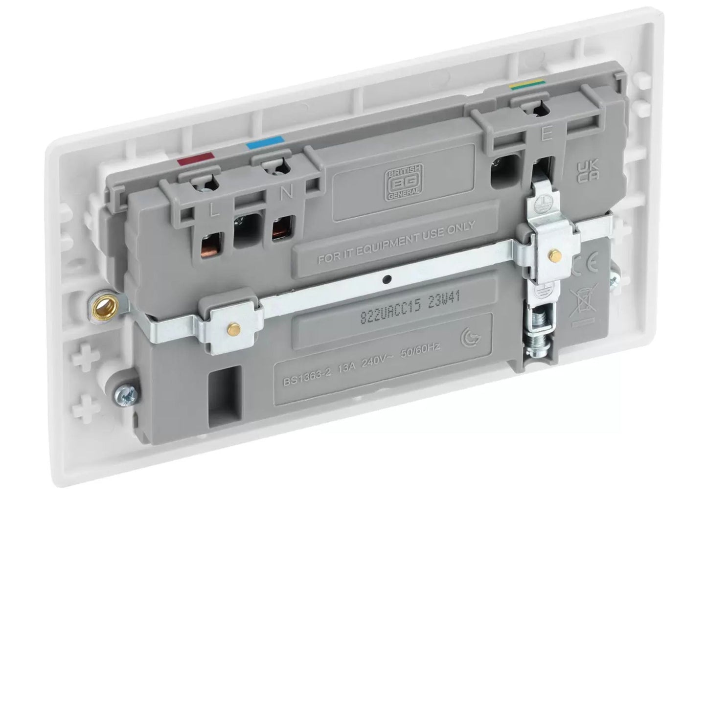 Double 13A Switched Socket with 15W USB A &  2 x C Charger Port Masterplug