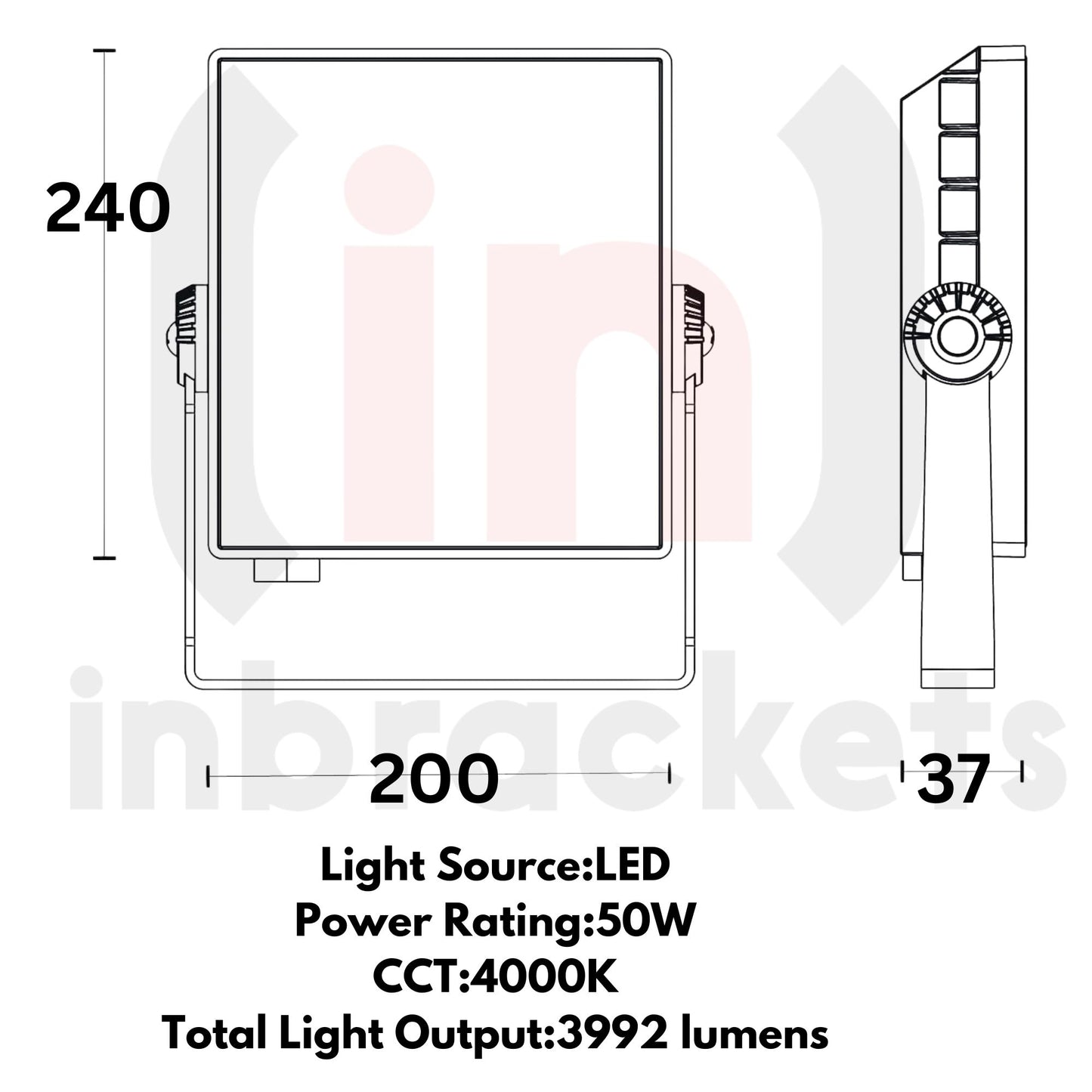 LED Flood Light Slimline Aluminium - 10w - 50W