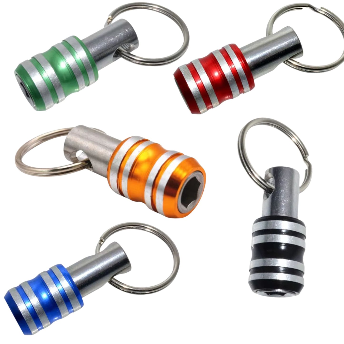 Key Chain Hex Quick Release Bit Holders 1/4 Inch easy change holders 6pcs