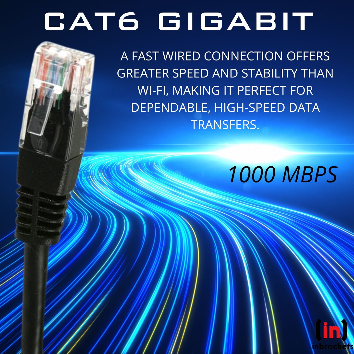 Cat 6 Ethernet Cable RJ45 High Speed Patch Lead Gigabit Network 10m Black