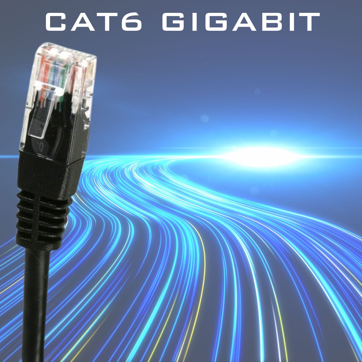 Cat 6 Ethernet Cable RJ45 High Speed Patch Lead Gigabit Network 1m Black