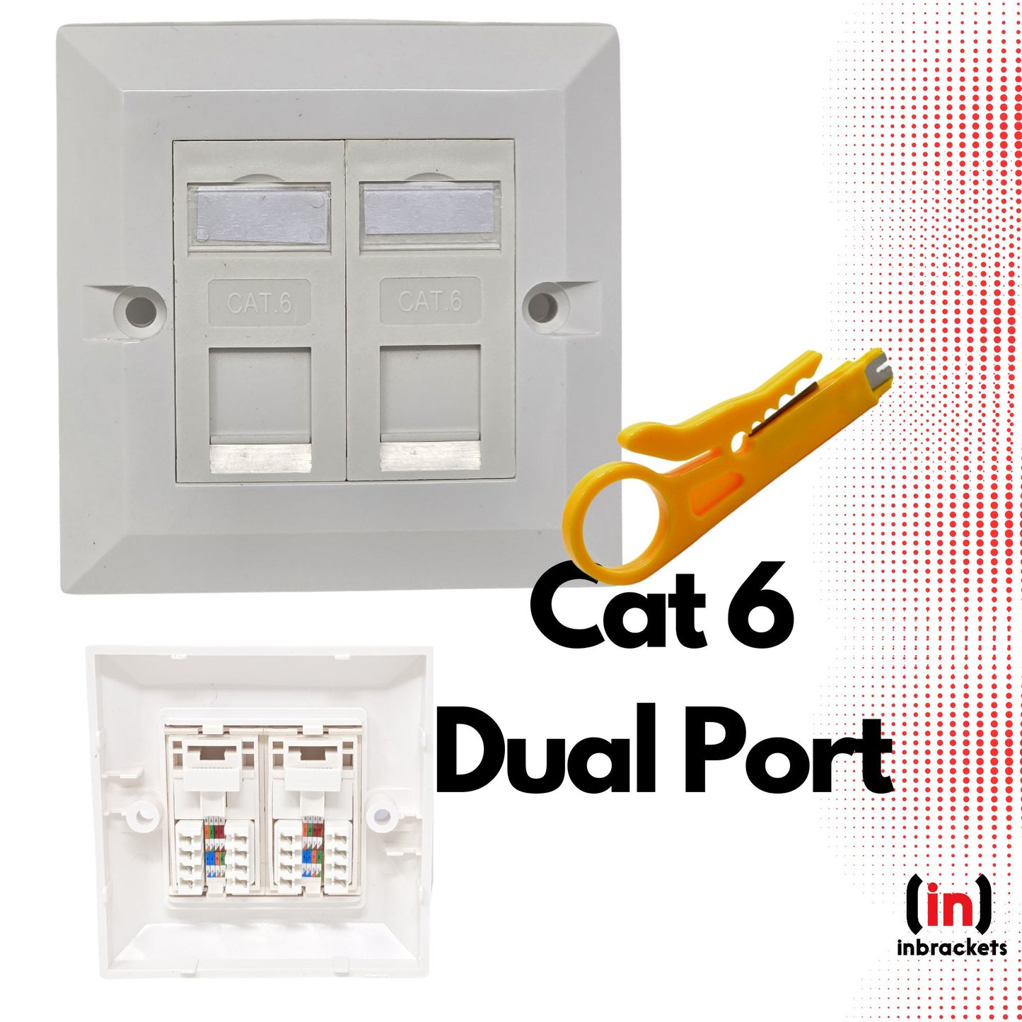 Cat6 RJ45 Face Plate Network Ethernet data Wall socket FacePlate 1 2 4 Port with IDC tool