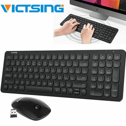 Wireless Keyboard And Mouse Set USB Dongle For PC Laptop Full Size 2.4GHz UK KEY
