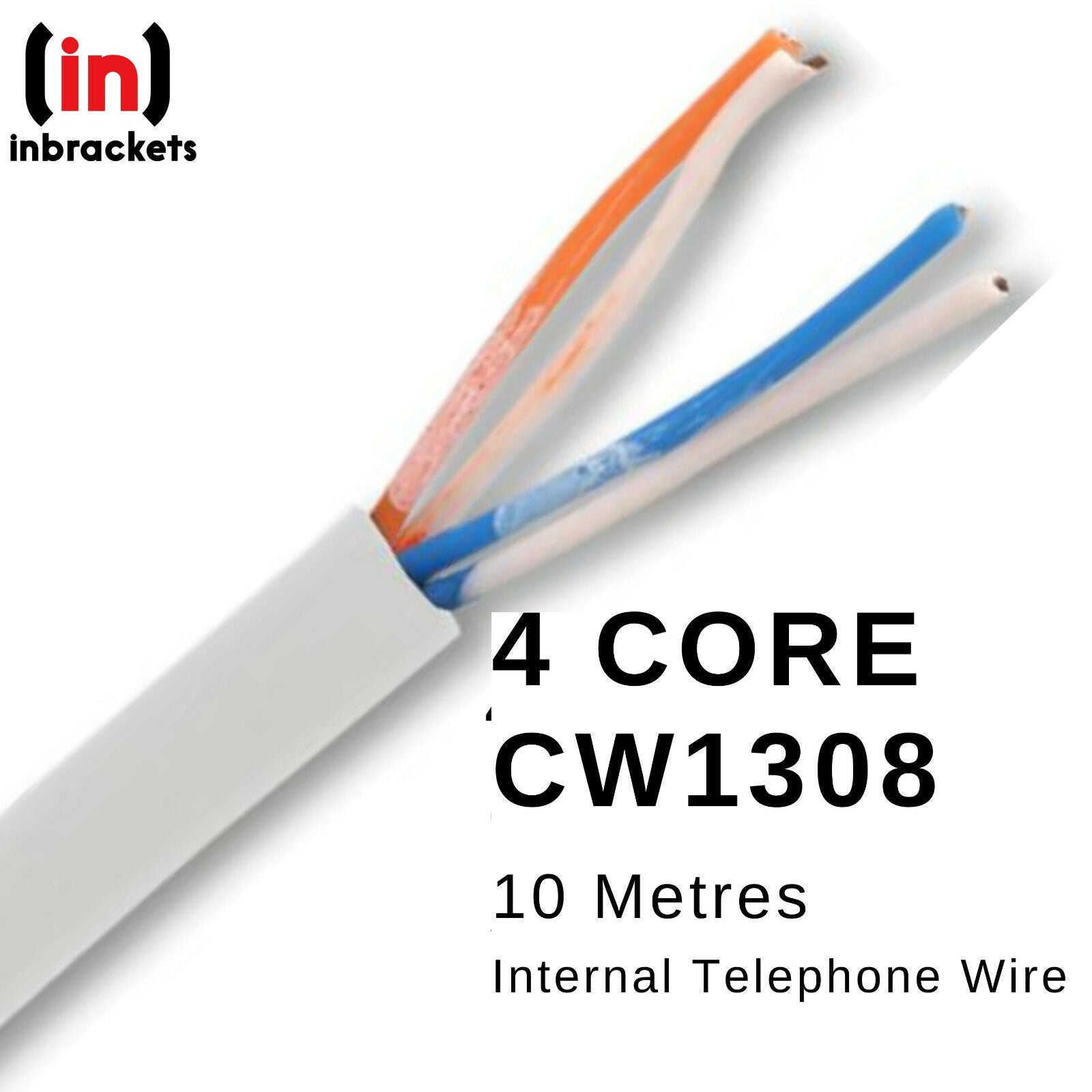 CW1308 Telephone Cable, 2 Pair Internal Telephone Wire, 4 Core White 1 ...